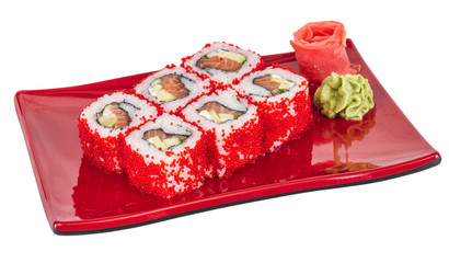 Tobiko Spicy Maki Sushi - Hot Roll with various type of Tobiko (
