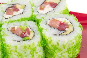 Tobiko Spicy Maki Sushi - Hot Roll with various type of Tobiko (