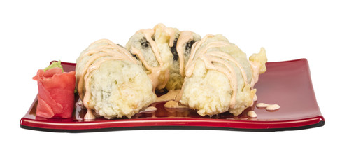 Japanese Cuisine -Tempura Maki Sushi (Deep Fried Roll made of sa