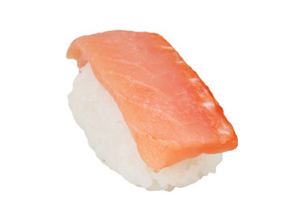 salmon sushi with white background