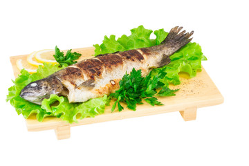 Roasted striped sea bass