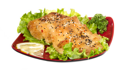 Roasted fish with lemon