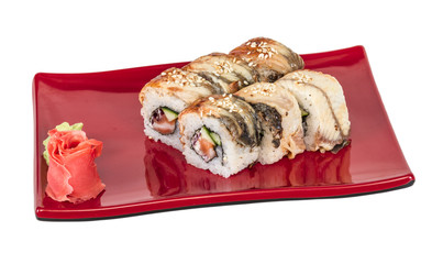 Japanese traditional Cuisine - Maki Roll with Cucumber , Cream C