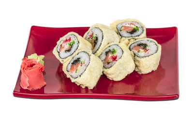 Japanese Cuisine -Tempura Maki Sushi (Deep Fried Roll made of sa