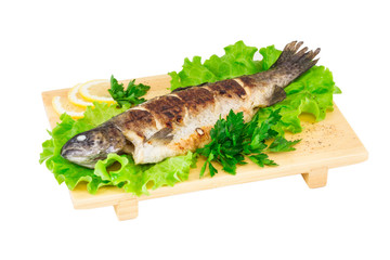 Roasted striped sea bass