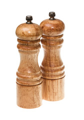 Salt and pepper shakers isolated on the white background