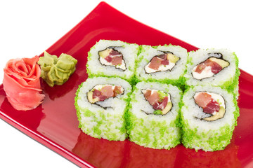Tobiko Spicy Maki Sushi - Hot Roll with various type of Tobiko (
