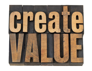 create value text in wood type