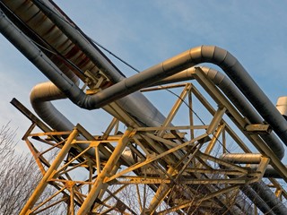 Naklejka premium Industry pipes and construction