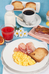 Bacon and scrambled eggs