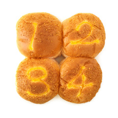 Round buns with numerals