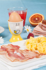 Bacon and scrambled eggs