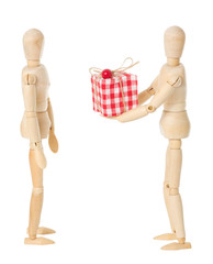 Modellpuppen mit Geschenk