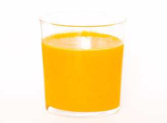 side view of orange juice