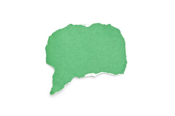 green paper tear bubble shape