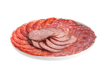 Chorizo, salchichon, salami pork sausage