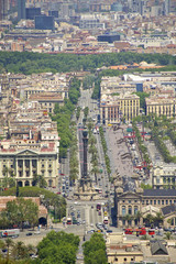 Blick auf das Kolumbus Denkmal in Barcelona