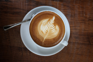 coffee on wood background