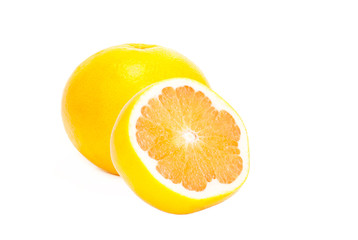Grapefruit is whole and half