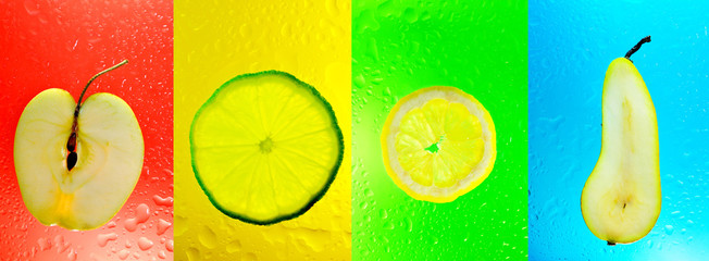 Plakaty  colorful fruit collage