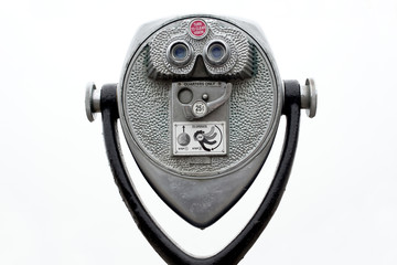 Coin operated binoculars on white - Powered by Adobe