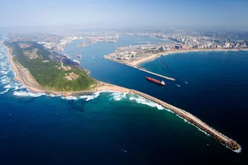 Abwaschbare Fototapete Südafrika Gesamtluftbild von Durban, Südafrika