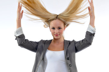 Frau mit langen Haaren
