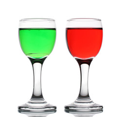 alcoholic cocktails isolated on white