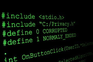 Obraz premium Program code on a monitor