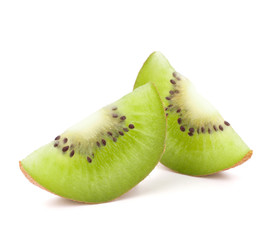 Two kiwi fruit sliced segments