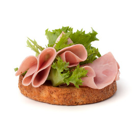 healthy sandwich with vegetable and smoked ham