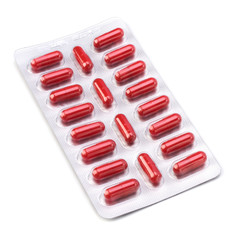 medical capsules isolated on white