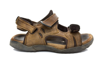 Leather sandal isolated on white background