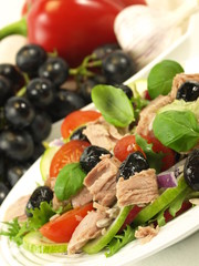 Delicious tuna with olives starter