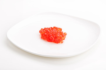 red caviar on white dish