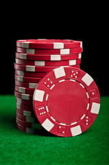 red poker chips
