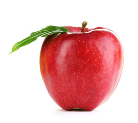 Juicy red apple isolated on white