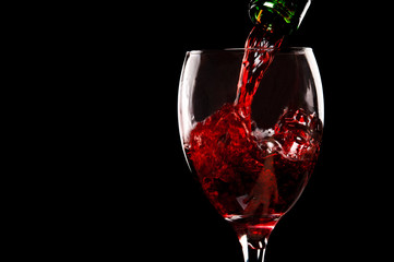 pouring red wine