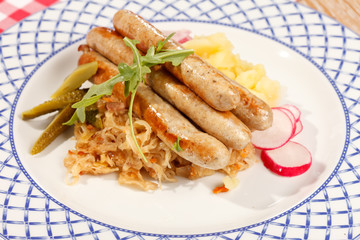sausages with cabbage