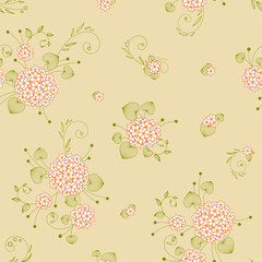 Seamless light wallpaper with flowers