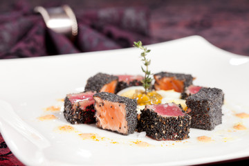 fish wth black sesame