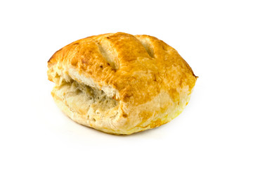Sausage roll over white