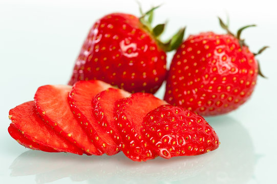 Fresh Strawberries isolated on white