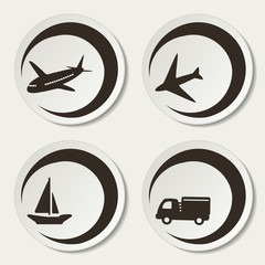 Vector shipping symbols - car, ship, plane