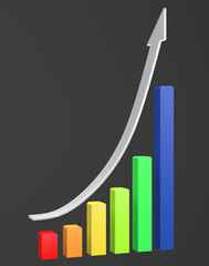 white arrow up for busniess graph