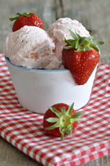 Erdbeeren und Eis