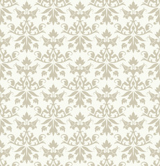 Light Seamless Flowers/Leafs Damask Pattern