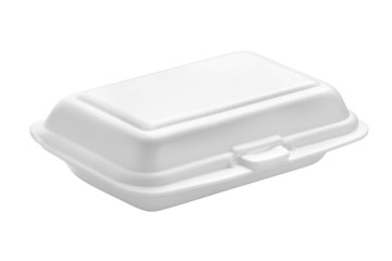 Styrofoam box isolated on white background
