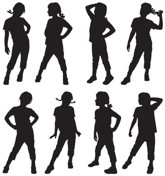 Silhouettes of girls