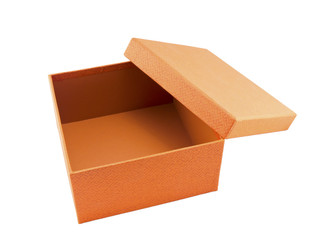 Orange box on white background
